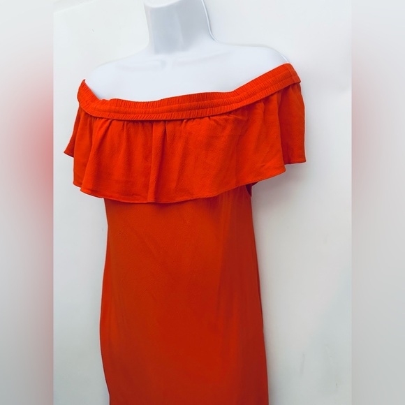$550 VERONICA BEARD MADE IN USA Dress Sz 12 OLETA Off The Shoulder Ruffled Midi - Picture 13 of 16